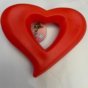 Vo-Toys Happy Valentine's Lil darlins Vinyl 5.75 inch Heart Red Dog Toy Pet Love